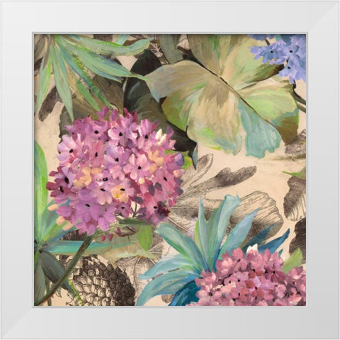 Pink Hydrangeas White Modern Wood Framed Art Print by Grant, Eve C.