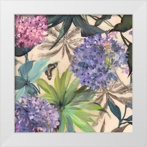 Lilac Hydrangeas White Modern Wood Framed Art Print by Grant, Eve C.