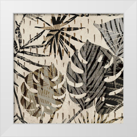 Grey Palms II White Modern Wood Framed Art Print by Grant, Eve C.