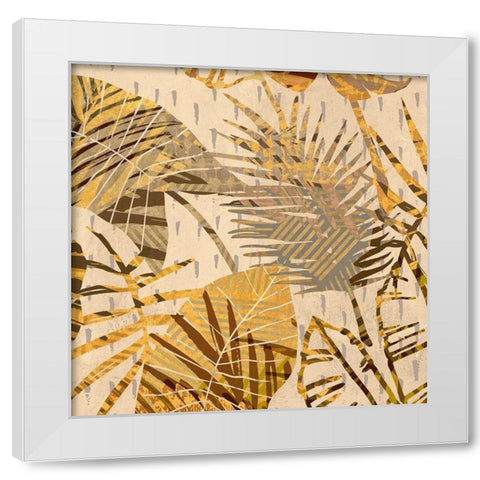 Palm Festoon Gold I White Modern Wood Framed Art Print by Grant, Eve C.