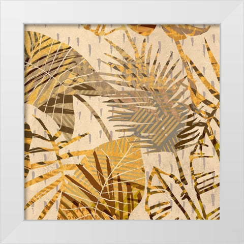 Palm Festoon Gold I White Modern Wood Framed Art Print by Grant, Eve C.