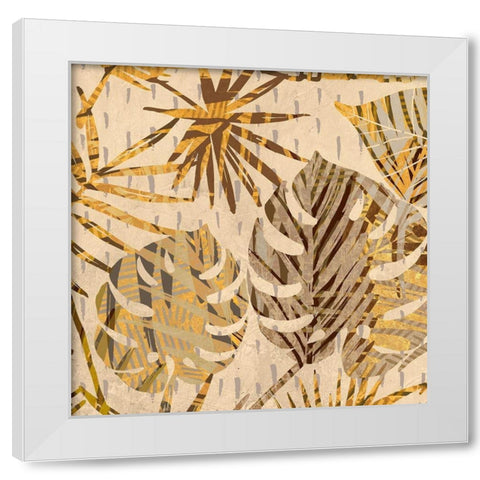 Palm Festoon Gold II White Modern Wood Framed Art Print by Grant, Eve C.