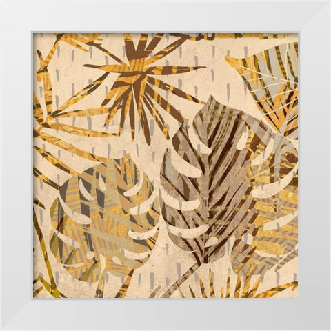 Palm Festoon Gold II White Modern Wood Framed Art Print by Grant, Eve C.