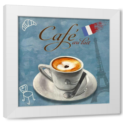 Cafe au lait White Modern Wood Framed Art Print by Teller, Skip