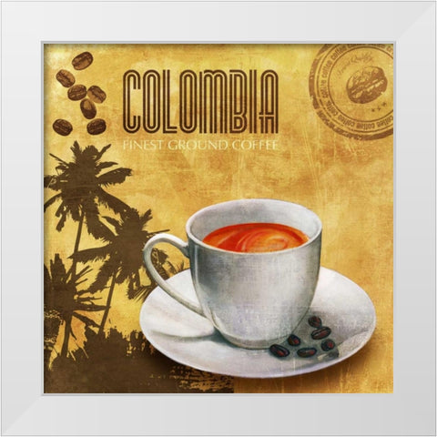 Finest Coffee White Modern Wood Framed Art Print by Teller, Skip