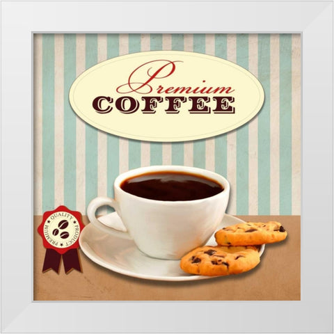 Premium Coffee White Modern Wood Framed Art Print by Teller, Skip