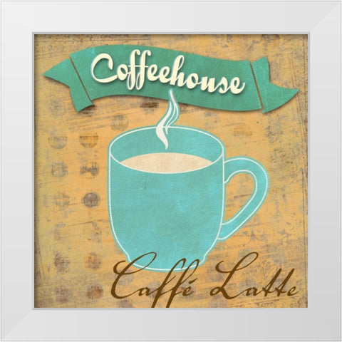 Caffe Latte White Modern Wood Framed Art Print by Teller, Skip