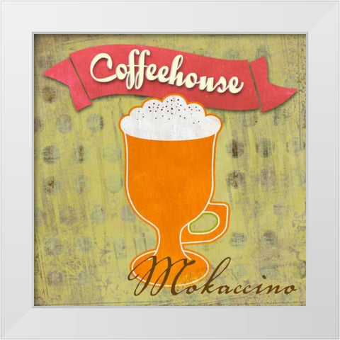 Mokaccino White Modern Wood Framed Art Print by Teller, Skip