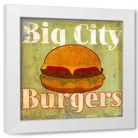 Hamburger White Modern Wood Framed Art Print by Teller, Skip