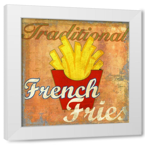 French Fries White Modern Wood Framed Art Print by Teller, Skip