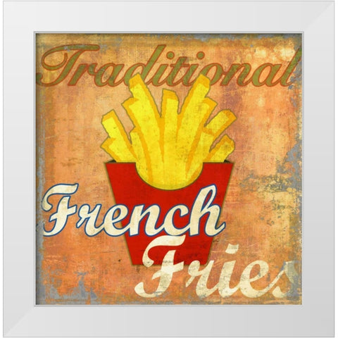 French Fries White Modern Wood Framed Art Print by Teller, Skip