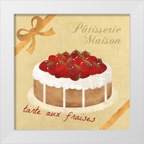 Tarte aux fraises White Modern Wood Framed Art Print by Teller, Skip