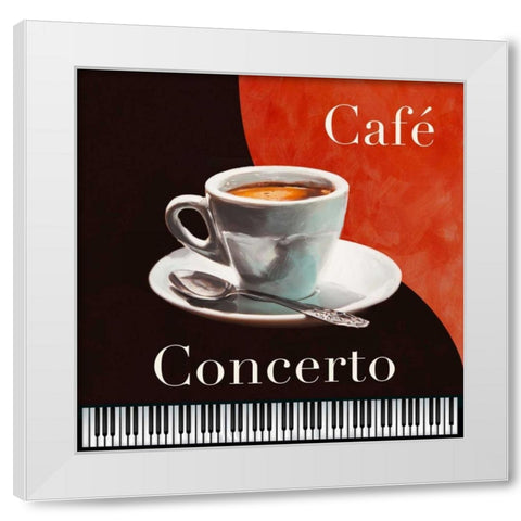 Cafe Concerto White Modern Wood Framed Art Print by Teller, Skip