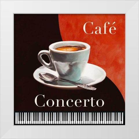Cafe Concerto White Modern Wood Framed Art Print by Teller, Skip