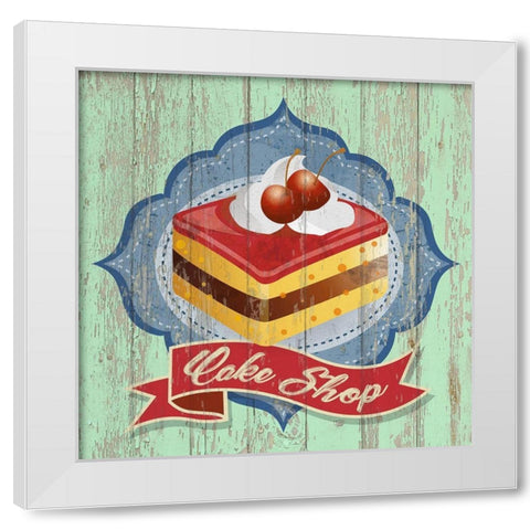 Cake Shop White Modern Wood Framed Art Print by Skip Teller
