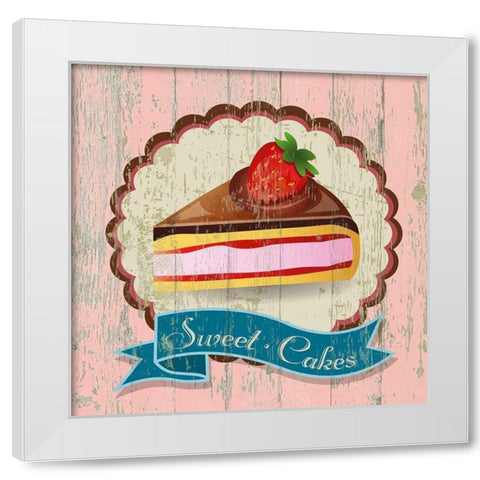 Sweet Cakes White Modern Wood Framed Art Print by Skip Teller