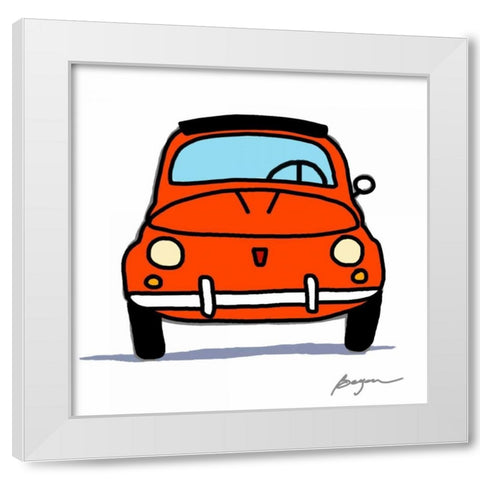 500 Smiles White Modern Wood Framed Art Print by Beyon, Carlos