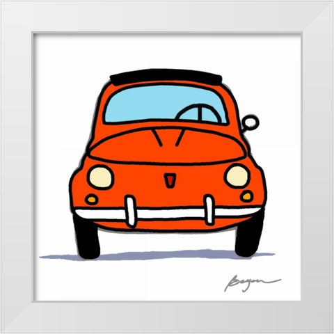 500 Smiles White Modern Wood Framed Art Print by Beyon, Carlos