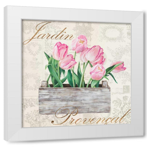 Jardin Provencal White Modern Wood Framed Art Print by Dellal, Remy