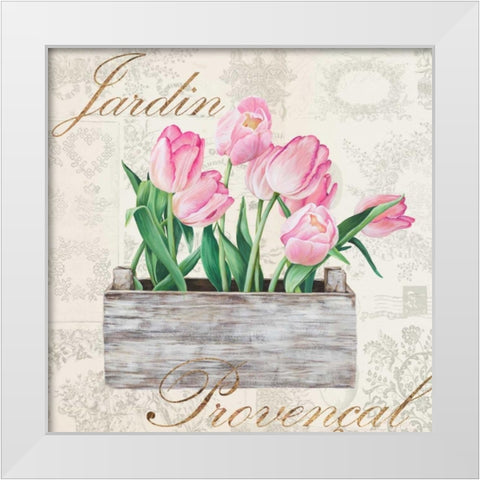 Jardin Provencal White Modern Wood Framed Art Print by Dellal, Remy