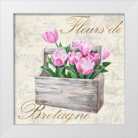 Fleurs de Bretagne White Modern Wood Framed Art Print by Dellal, Remy