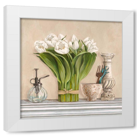 Memoires du jardin II White Modern Wood Framed Art Print by Dellal, Remy