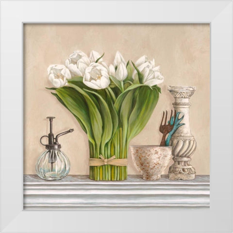 Memoires du jardin II White Modern Wood Framed Art Print by Dellal, Remy