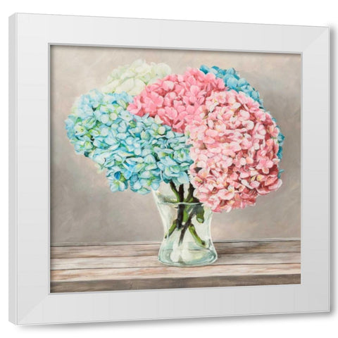 Fleurs et Vases Blanc II White Modern Wood Framed Art Print by Dellal, Remy
