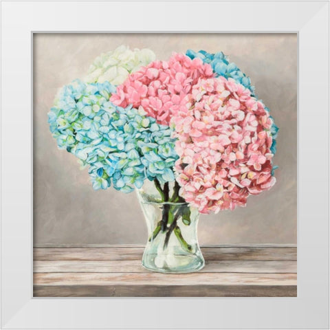 Fleurs et Vases Blanc II White Modern Wood Framed Art Print by Dellal, Remy