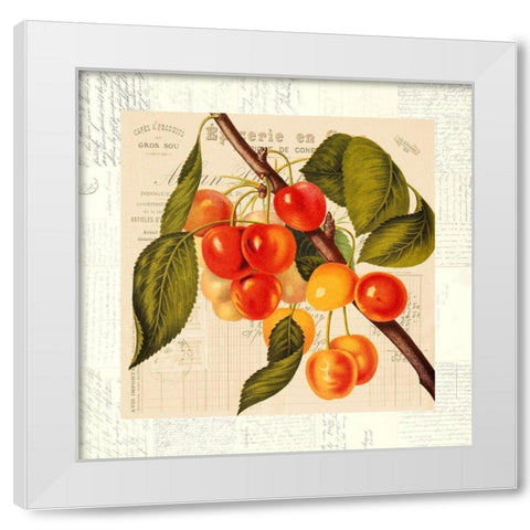 Cerises White Modern Wood Framed Art Print by Dellal, Remy