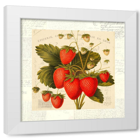 Fraises White Modern Wood Framed Art Print by Dellal, Remy