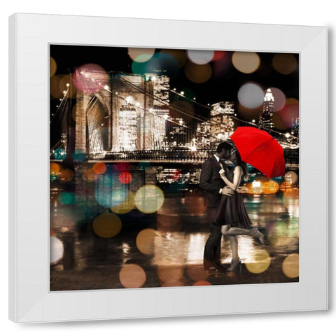 A Kiss in the Night- detail White Modern Wood Framed Art Print by Loumer, Dianne