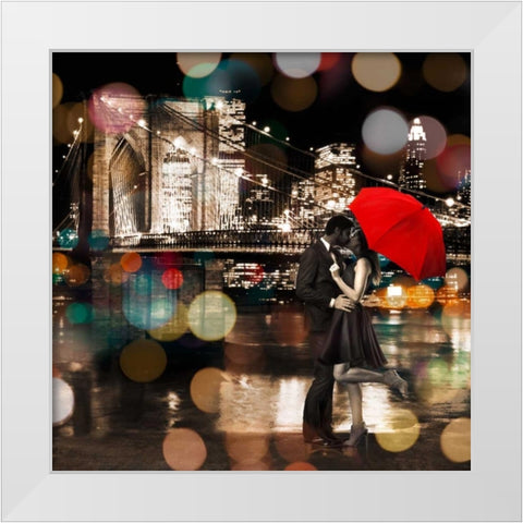 A Kiss in the Night- detail White Modern Wood Framed Art Print by Loumer, Dianne