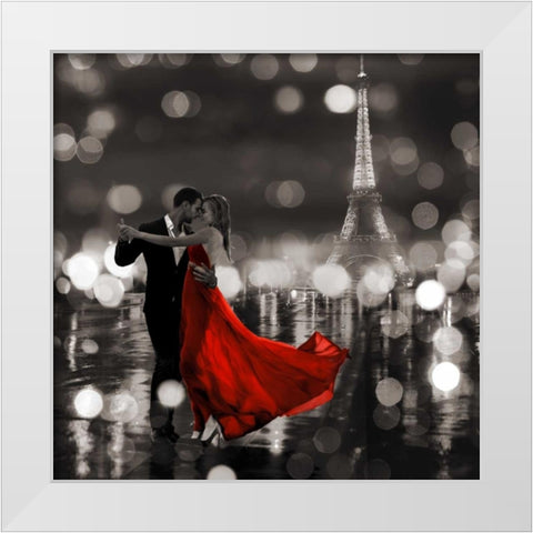 Midnight in Paris (BW) White Modern Wood Framed Art Print by Loumer, Dianne
