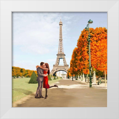Boulevard of Trees  (detail) White Modern Wood Framed Art Print by Loumer, Dianne