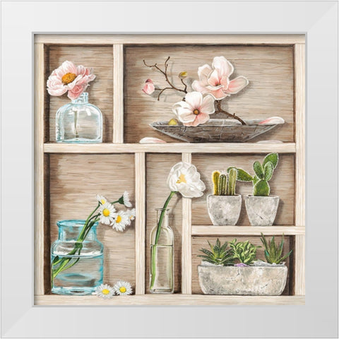 Fleurs et Memoires II White Modern Wood Framed Art Print by Dolci, Elena
