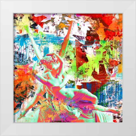 Cupid and Psyche (detail) White Modern Wood Framed Art Print by Eric, Chestier