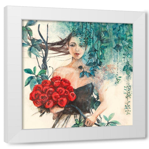 Fairy of the Roses (detail) White Modern Wood Framed Art Print by Pagnoni, Erica