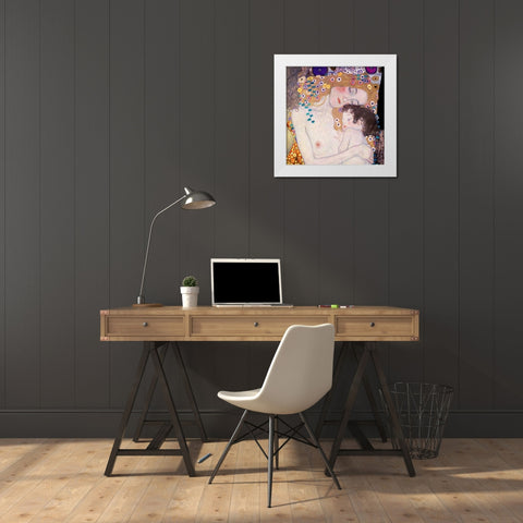 Le Tre eta della donna White Modern Wood Framed Art Print by Klimt, Gustav
