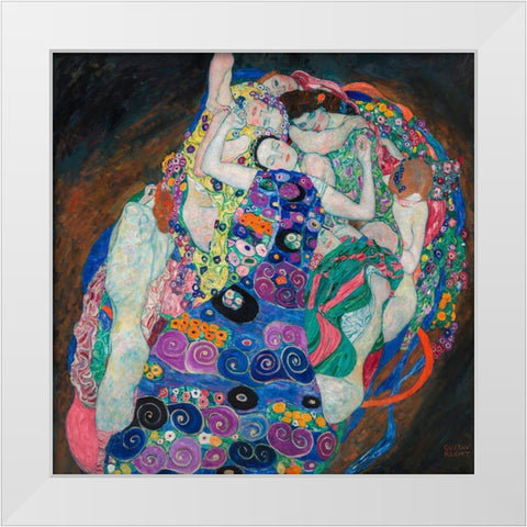 The Virgin White Modern Wood Framed Art Print by Gustav, Klimt