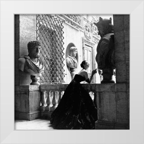 Evening Dress Roma 1952 White Modern Wood Framed Art Print by Naylor, Genevieve