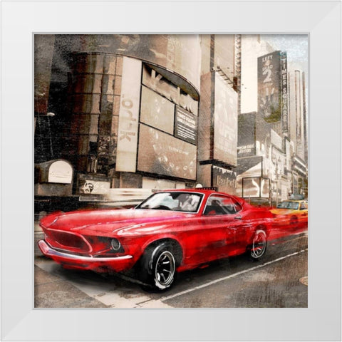 Red Rocket White Modern Wood Framed Art Print by Baldo, Ivan