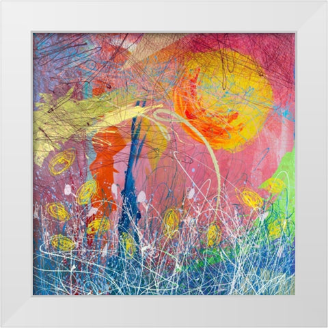 Genesis White Modern Wood Framed Art Print by Corrado, Italo