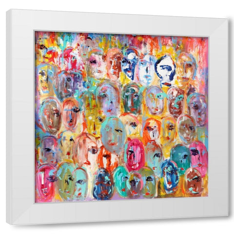 Facebook White Modern Wood Framed Art Print by Corrado, Italo