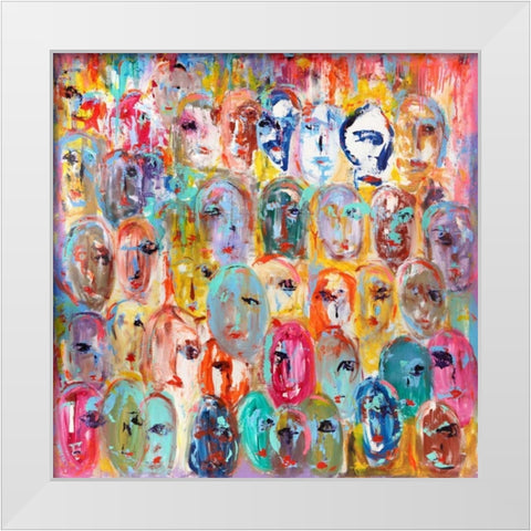 Facebook White Modern Wood Framed Art Print by Corrado, Italo