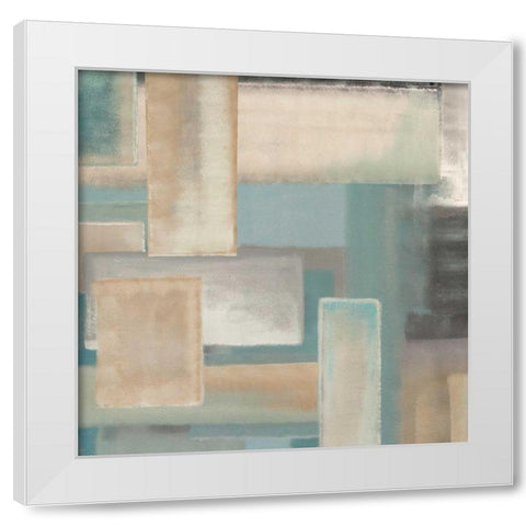Aqua I White Modern Wood Framed Art Print by Corrado, Italo