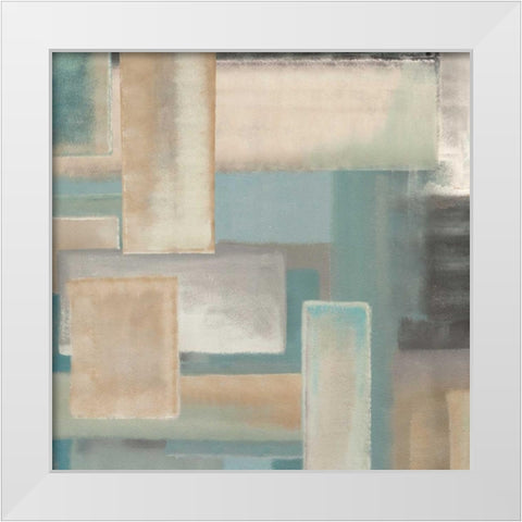 Aqua I White Modern Wood Framed Art Print by Corrado, Italo