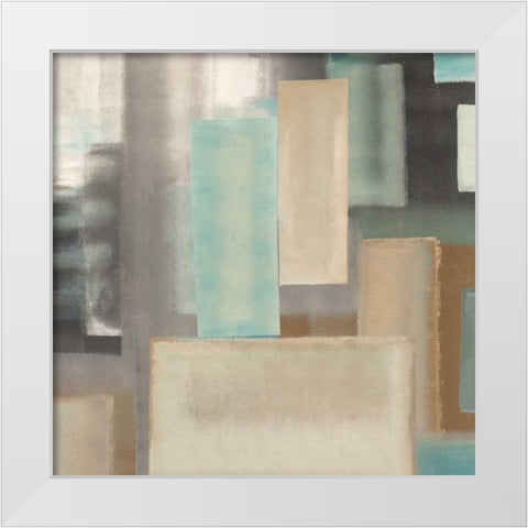 Aqua II White Modern Wood Framed Art Print by Corrado, Italo