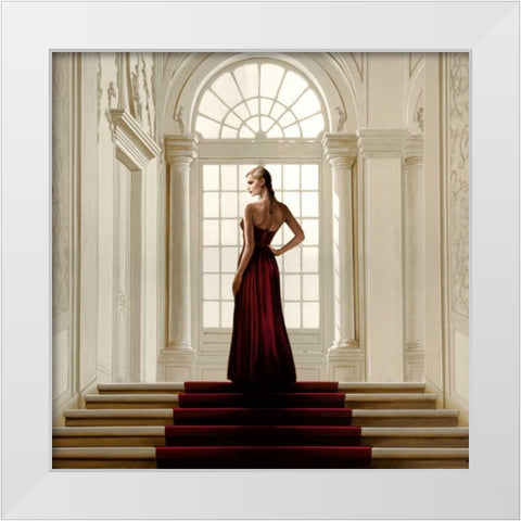 Remembering the Dance White Modern Wood Framed Art Print by Silver, John