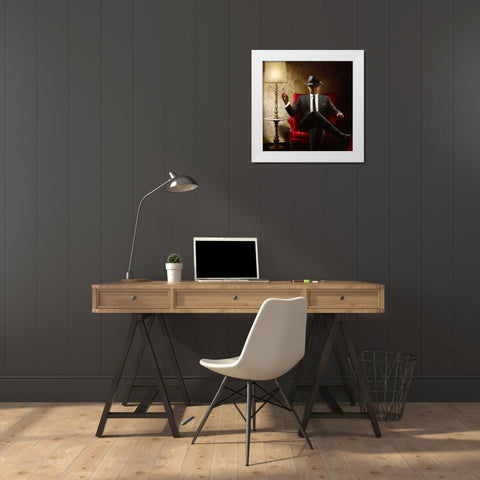 Black Tie White Modern Wood Framed Art Print by Silver, John